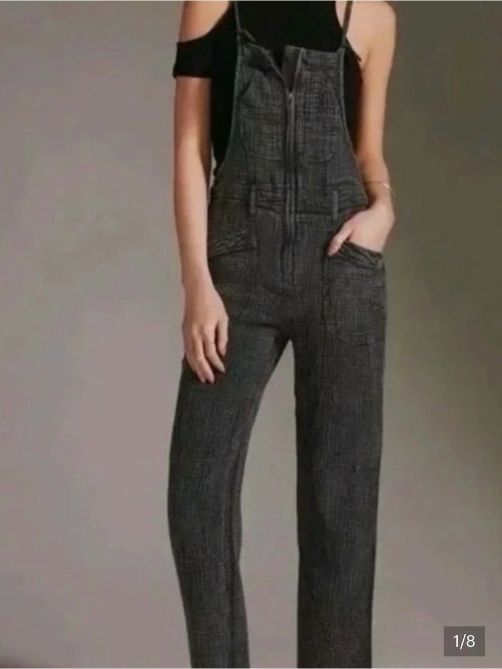 NWT Anthropologie Pilcro The Painter’s gauze Women’s Gray Overalls